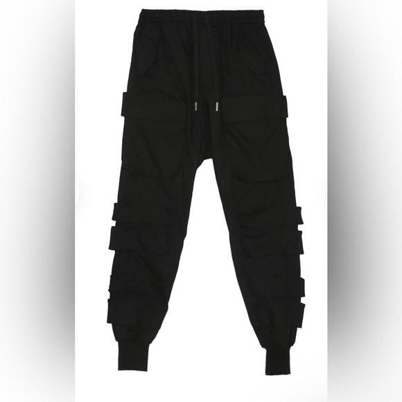 NWT-Sixth June Paris Large tactical cargo pants Black - Picture 6 of 9